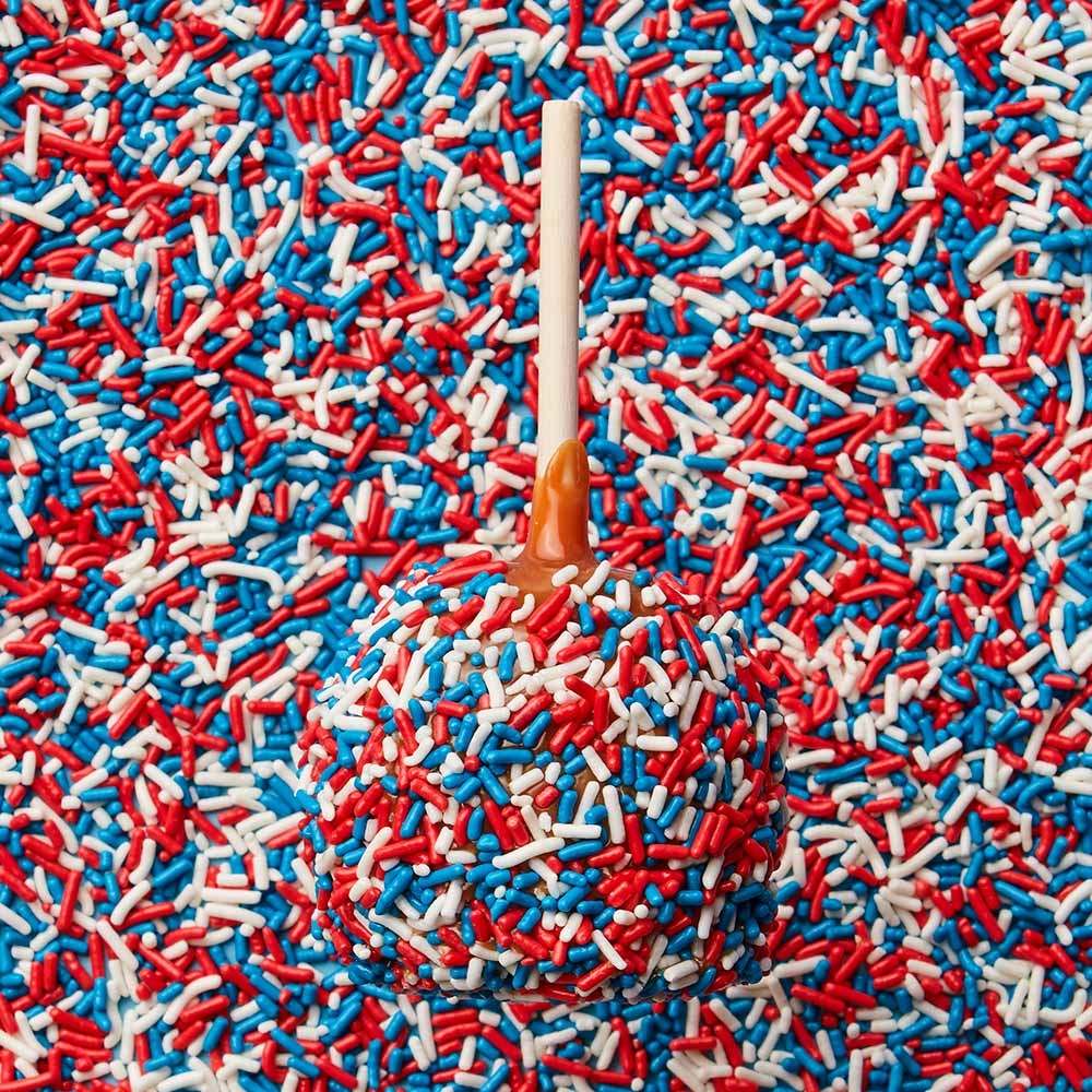 Patriotic Sprinkle Caramel Apple