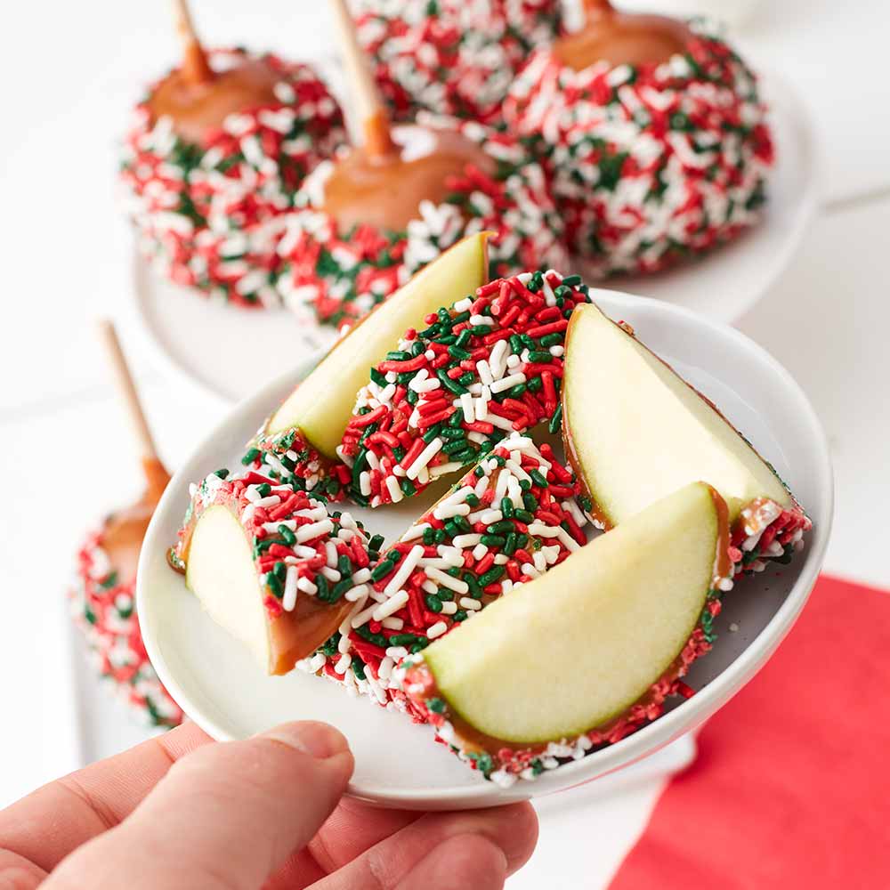 Holiday Sprinkle Caramel Apple