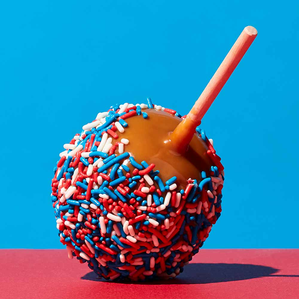 Patriotic Sprinkle Caramel Apple