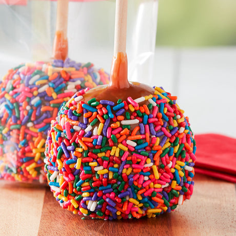 Rainbow Sprinkle Caramel Apple